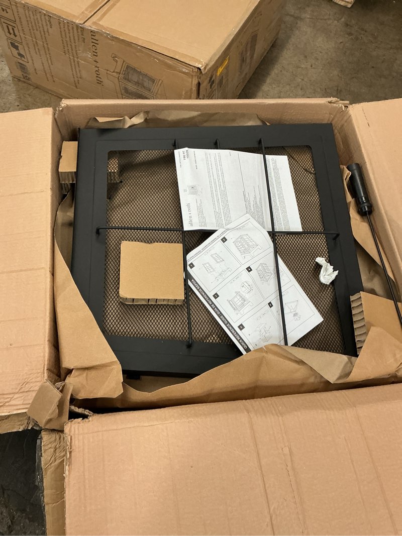 Condition photo showing New/Like New for allen + roth 29.13-in w black steel wood-burning fire pit