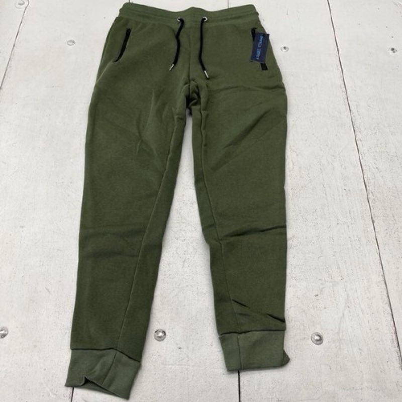size L Pure Champ Green Zip-Pocket Fleece Lined Joggers Men's