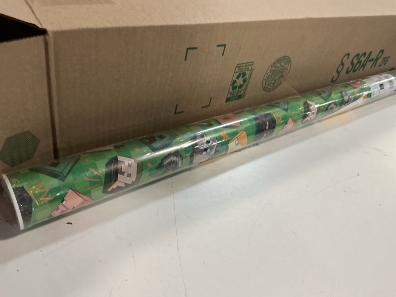 Condition photo showing Good Condition for American Greetings 40 sq. ft. Reversible Minecraft Wrapping Paper for All Occasions (1 Roll, 30 in. x 192 in.)
