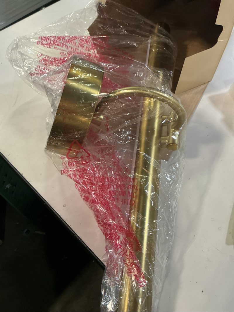 Condition photo showing As Is for allen + roth prichard brushed gold led battery picture light