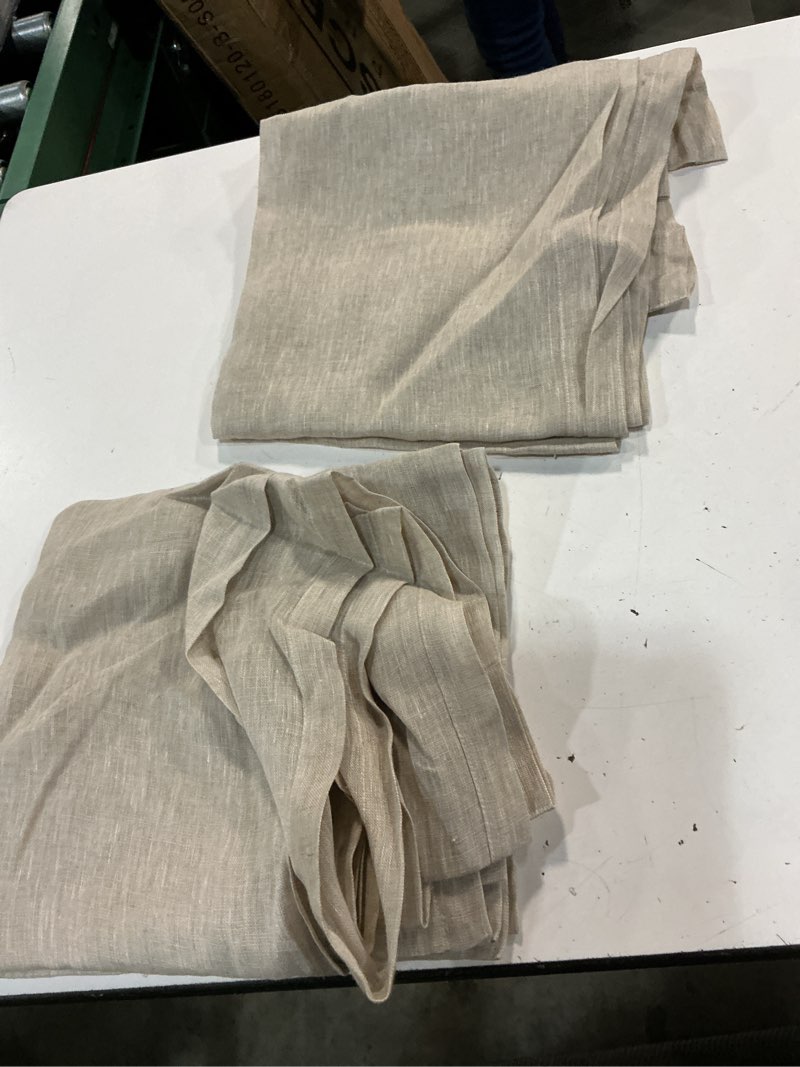 Condition photo showing Good Condition for european linen sheer curtain 48 x 96 in set (set of 2)