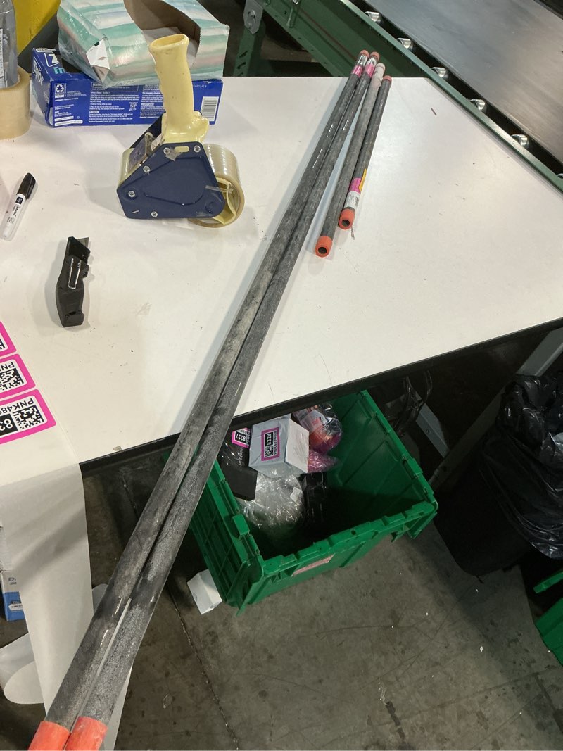 Condition photo showing As Is for 4 metal poles, various sizes 