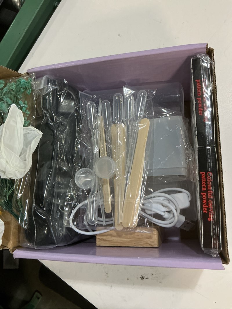 Condition photo showing Good Condition for k kernowo epoxy resin kit with light for beginners, resin kit and molds complete set diy crafts for adults women, epoxy set with vase mold, 3d dried flowers, measuring cups and resins supplies-20oz 53