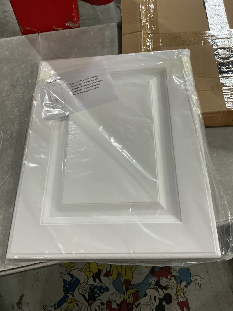 Condition photo showing Good Condition for built-in cabinet doors - cabinet replacement doors for kitchen, living room, bedroom, bathroom - 22.5 inch high (white, 19.25 inch wide) 22.5h*19.25w white