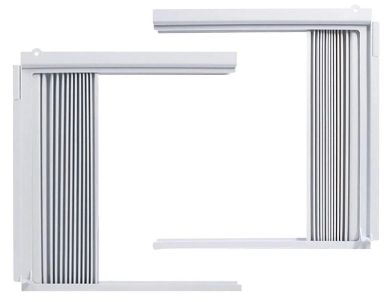 bjade's window air conditioner side panels with frames, accordion filler curtain kit for most 8000 b
