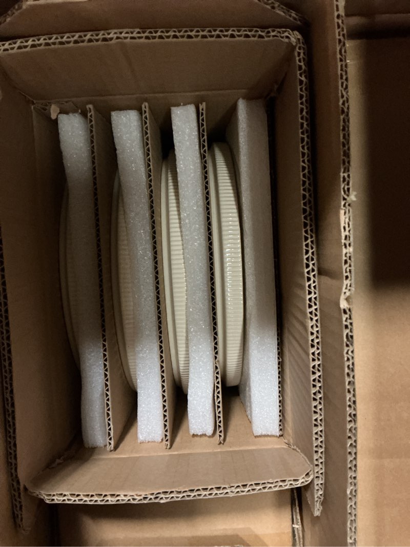 Condition photo showing Good Condition for famiware star dinnerware set, plates and bowls sets for 8 (24pcs), ribbed stoneware dishes - chip & scratch resistant, microwave & dishwasher safe tableware, white white 8-set(24pcs)