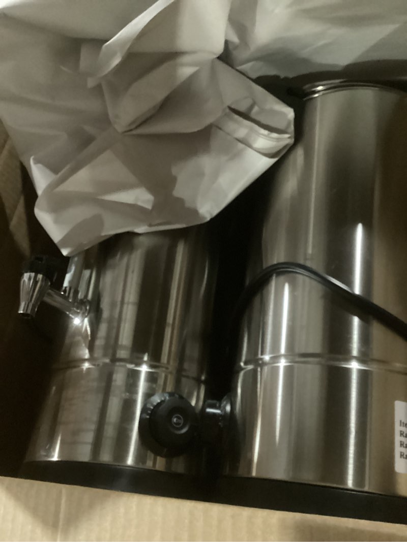 Condition photo showing Good Condition for garvee 110 cups commercial coffee urn, 16 l/4.2 gal large capacity stainless steel hot coffee maker, double wall heat retention thermal carafe for wedding, buffet, catering, events, party gather silver 110 cups/16l