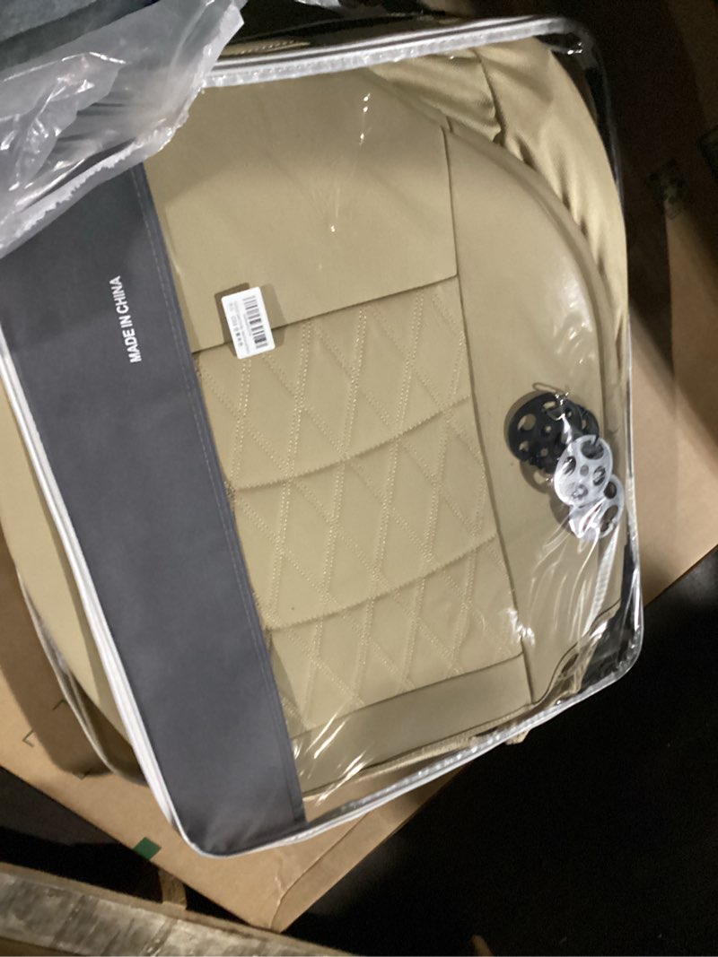 Condition photo showing New/Like New for NS YOLO Full Coverage Leather Car Seat Covers Full Set,Waterproof Seat Covers for Cars,SUVs Pick-up Truck, Car Seat Cushion,Car Seat Protector,Beige Seat Cover with 5 Seats Beige Full Set(front and rear-5 seats)