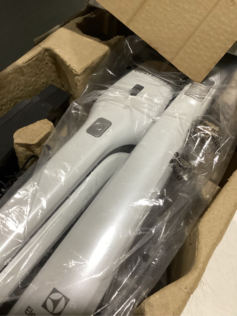 Condition photo showing As Is for Electrolux Ergorapido Cordless 2-in-1 Vacuum Cleaner with High Suction Power and 180° EasySteer Mobility, 48-Minute Run Time, 2 Power Modes, Satin White Standard