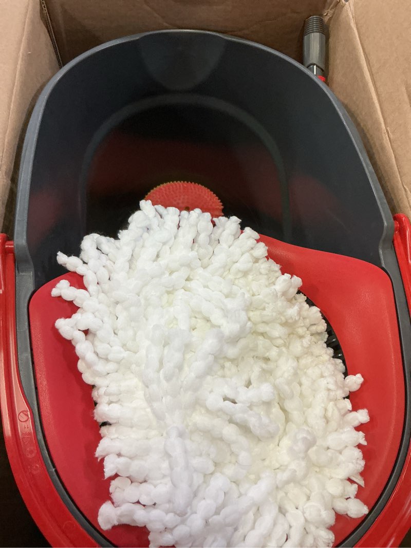 Condition photo showing Good Condition for O-Cedar EasyWring Microfiber Spin Mop, Bucket Floor Cleaning System, Red, Gray, Standard Easywring Spin Mop & Bucket