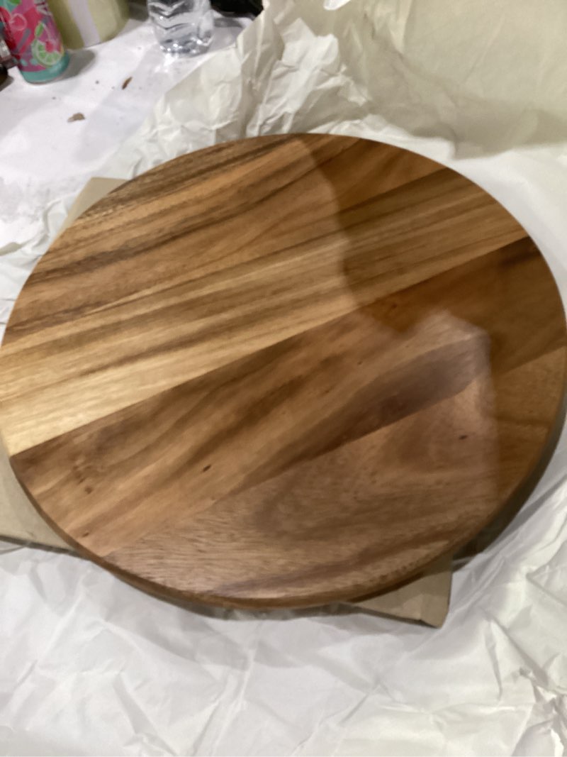 Condition photo showing New/Like New for Acacia Wood Lazy Susan, Wood Turntable Tray Cabinet Organizer,14" 14"-wood