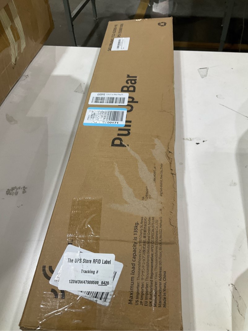 Condition photo showing New/Like New for Sportneer Pull Up Bar: Strength Training Chin up Bar No Screws - Adjustable 29.5''-37''(75-94cm) Width Locking Mechanism Pull up Bar for Doorway - Max Load 440lbs for Home Gym Upper Body Workout, Non-slip