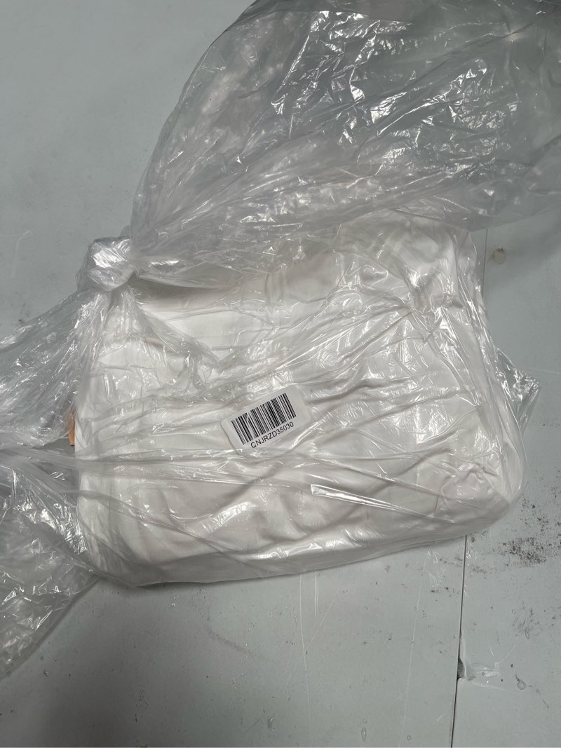 Condition photo showing As Is for bamboo duvet cover, king/cal king, white