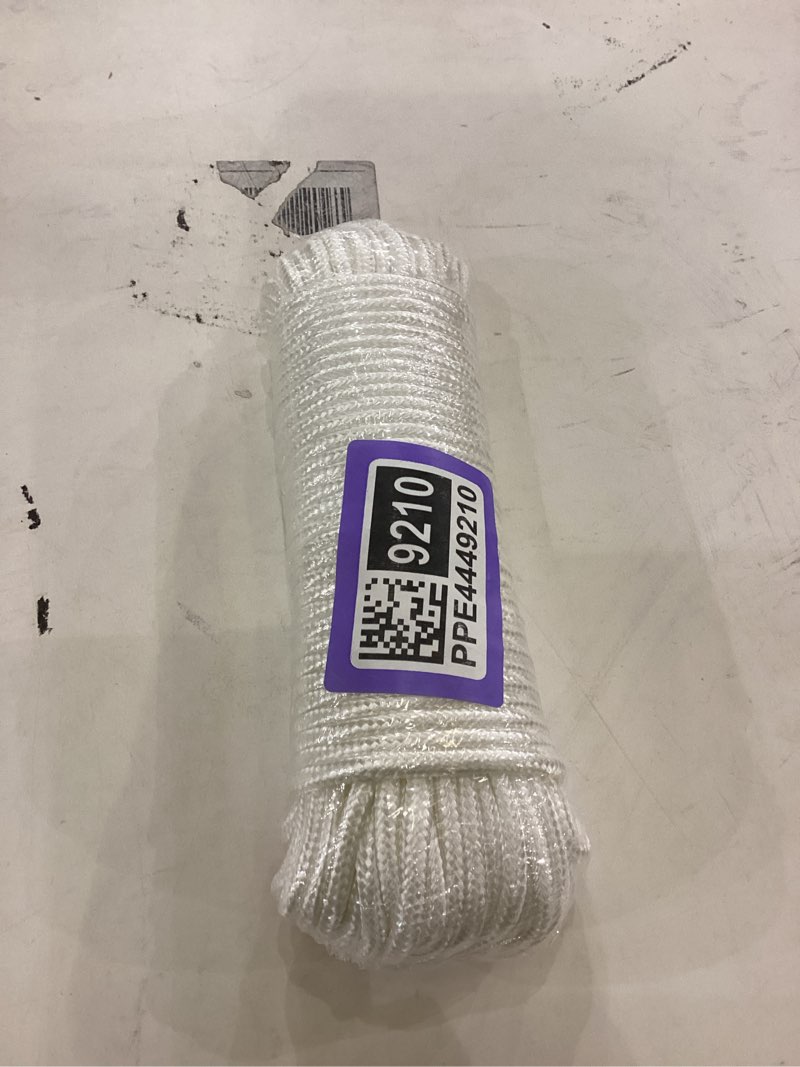 Condition photo showing New/Like New for SMART&CASUAL 100 ft 1/4" Polyester Rope (Comparable to Nylon Rope) Poly Strong Utility Cord for Clothes Line Flag Pole Camping Crafting (White) White 1/4" x 100'