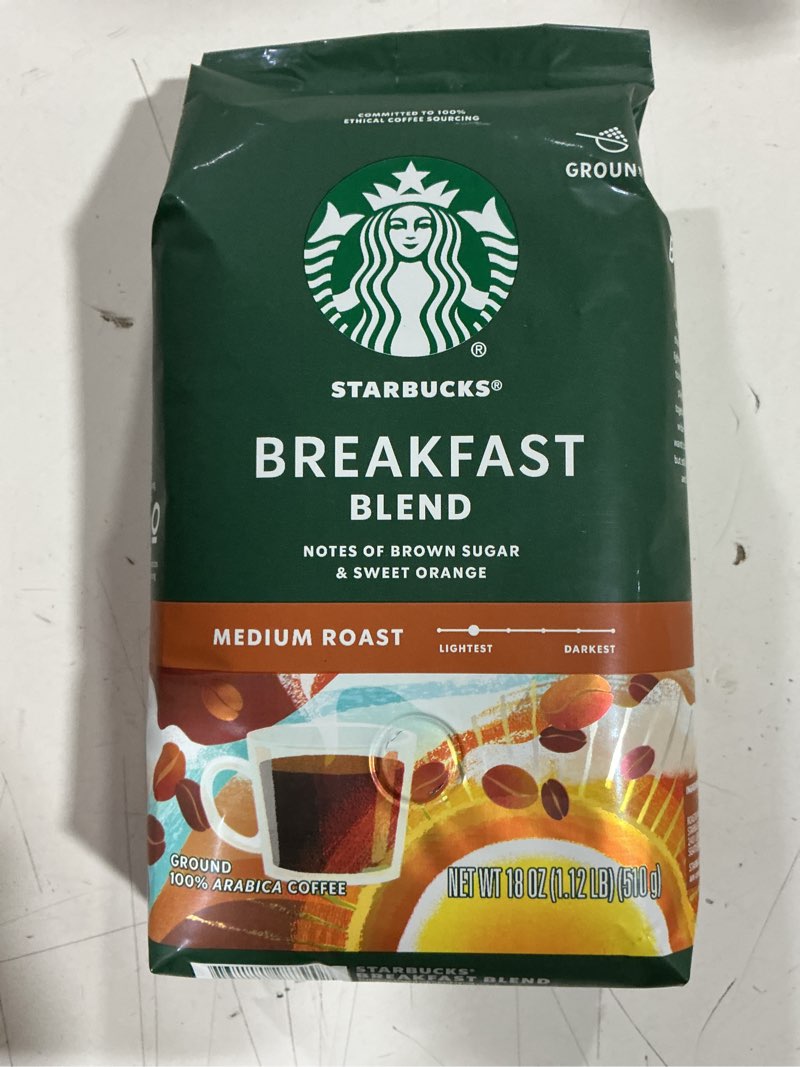 Condition photo showing Good Condition for starbucks ground coffee, medium roast hot or iced coffee, breakfast blend, 18 oz ?