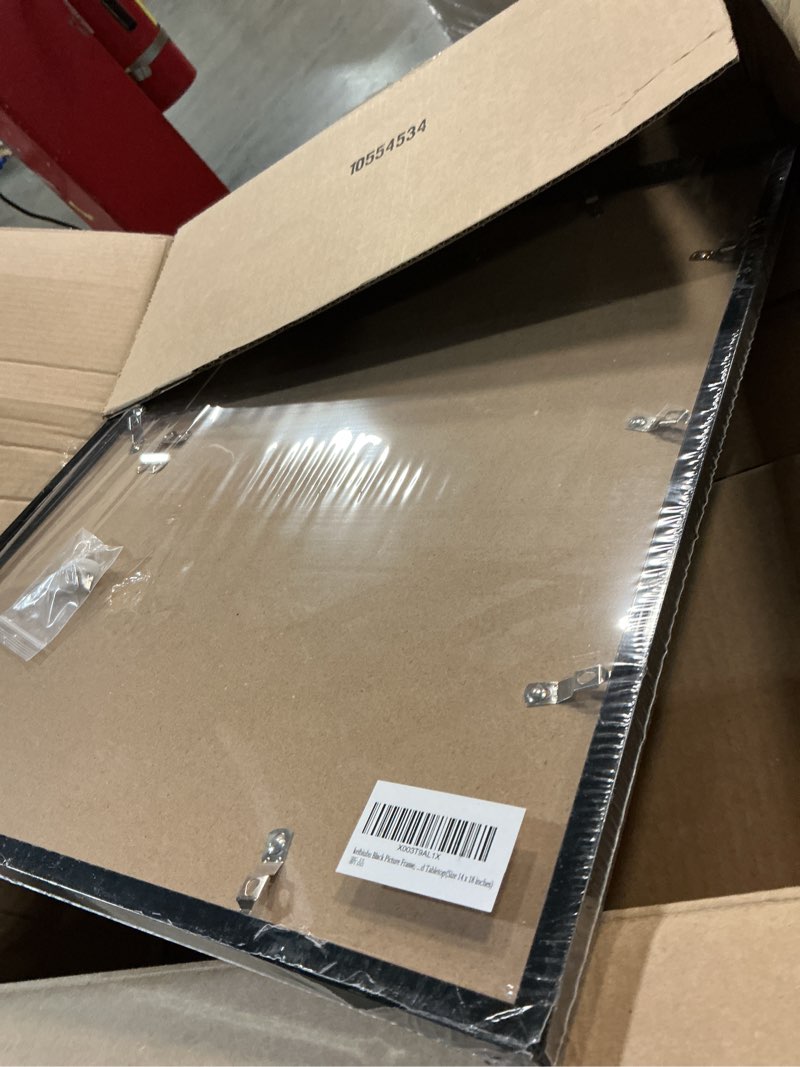 Condition photo showing Good Condition for black picture frame, 14x18 picture frame for photo poster canvas certificate document display horizontally or vertically high transparent wall gallery(size 14 x 18 inches) black (pack of 1) 14x18