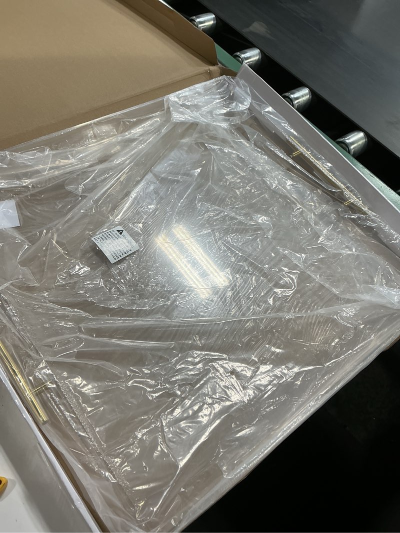 Condition photo showing New/Like New for extra large clear acrylic serving tray (21×21 inches) with gold handles spill proof acrylic over size big decorative tray organiser for ottoman coffee table countertop