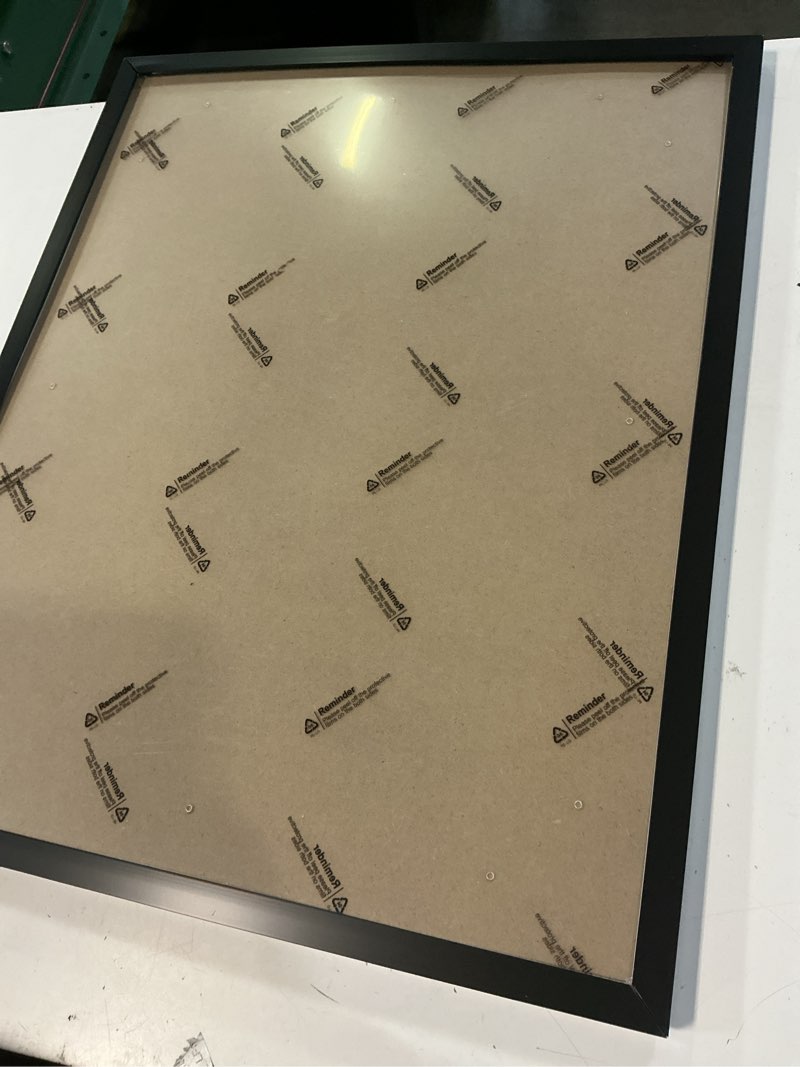 Condition photo showing As Is for hukonhep 20x25 black picture frames, photos frame with plexiglass, wall gallery photo frames, horizontal and vertical for wall mounting, home office decoration 20"x25"