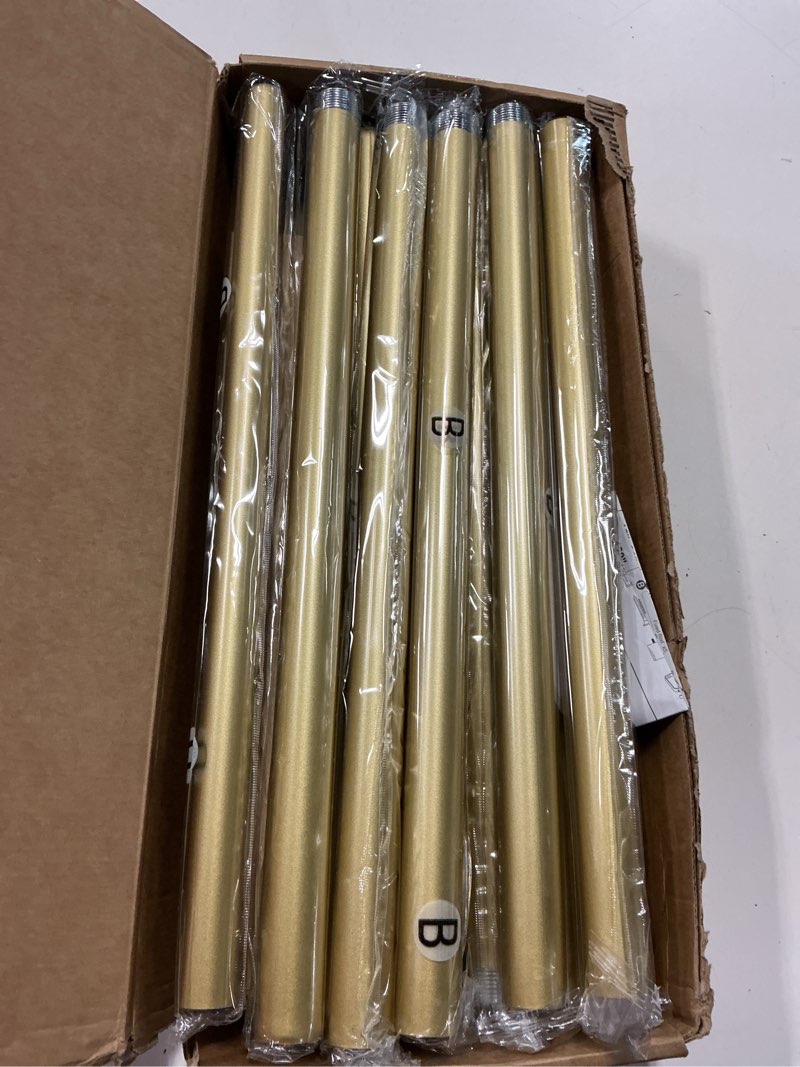 Condition photo showing Good Condition for geebobo gold curtain rods for windows 120 to 240 inch, 1 inch extra long heavy duty easy install adjustable curtain rods set for outdoor, farmhouse, bedroom, living room (gold, 30"-240") 30"-240" gold