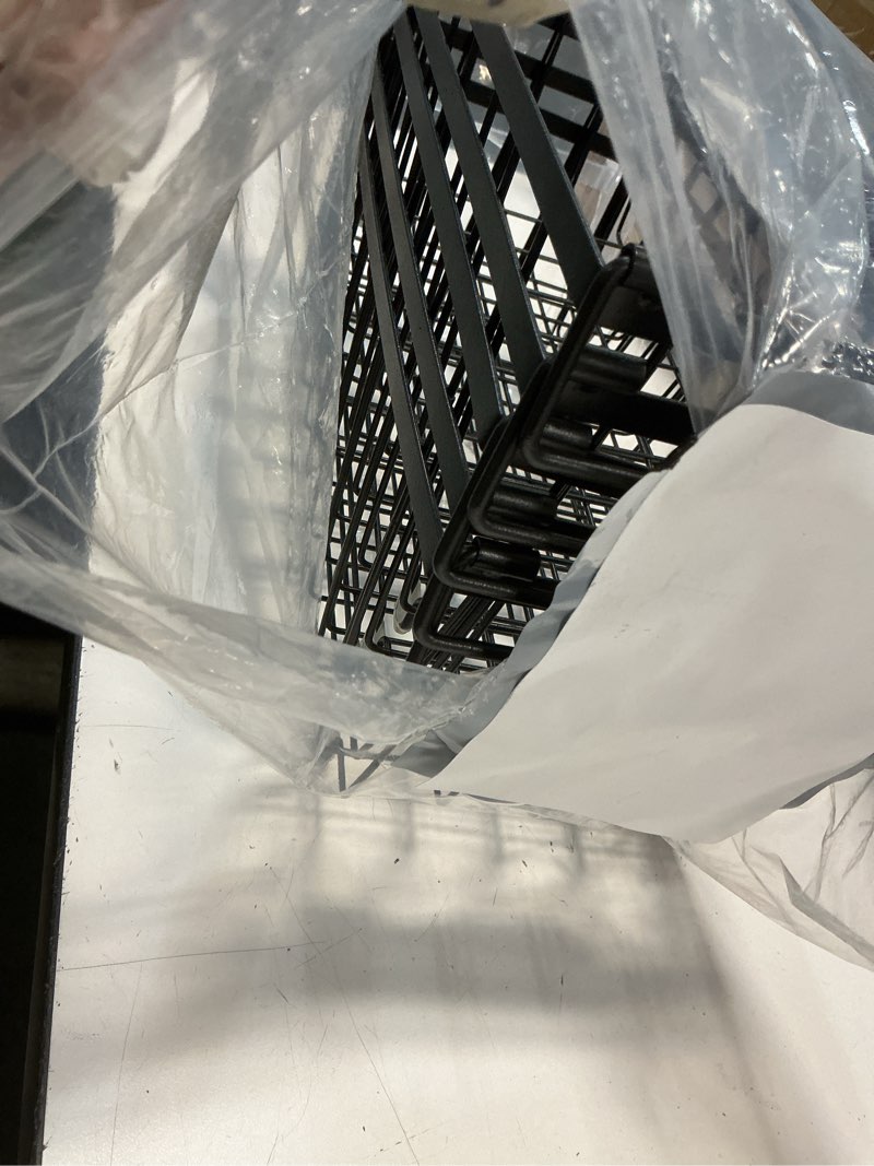 Condition photo showing Good Condition for ispecle deep freezer organizer bins, 5 pack chest freezer baskets for 7 cu.ft, stackable wire chest freezer organizer bins for small food, strong metal with handles for meat and veggies, black black set
