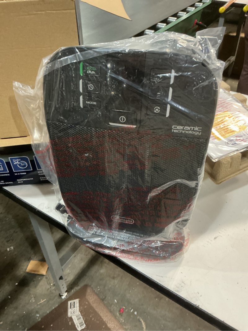 Condition photo showing As Is for DeLonghi De'Longhi Compact Digital Ceramic Heater Black 857268