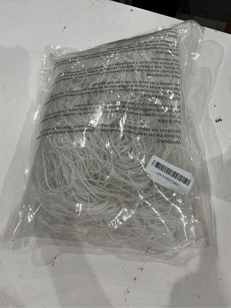 Condition photo showing As Is for rainflow soccer goal net replacement - 12x6 ft football net for kids youth adults football training sports,economy replacement soccer nets for backyards, schools, beaches (include 15 adhesive straps)