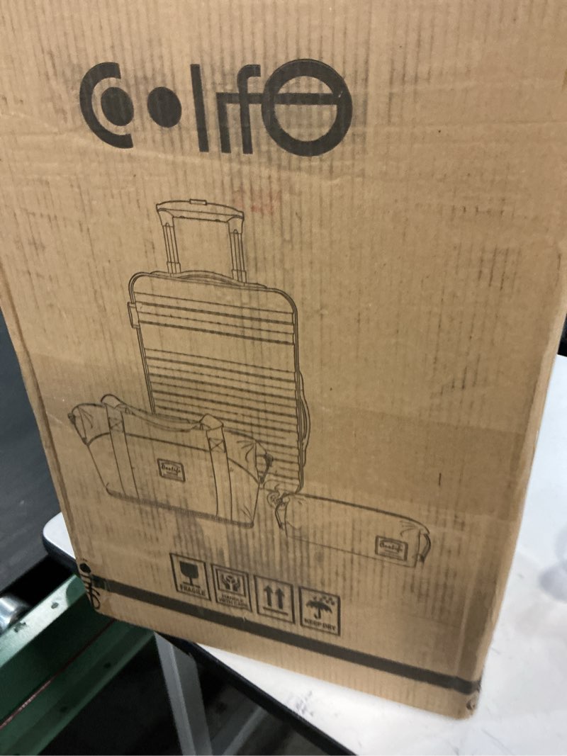 Condition photo showing item condition for COOLIFE Luggage Carry On Luggage Suitcase Softside Wheeled Luggage Lightweight Rolling Travel Bag, White, 3 Piece Set (DB/TB/20), Luggage Set with Bags 3 piece set (DB/TB/20) White