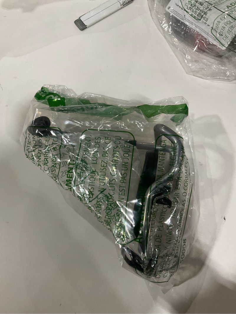 Condition photo showing As Is for Rubbermaid FastTrack Garage Organization System, Vertical Bike Hook, Bike Storage, Holds up to 50 Pounds, Wall Mount and Heavy Duty Garage Hanger, Black, Silver, Individual