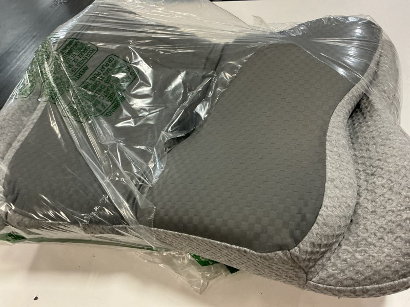 Condition photo showing As Is for cervical neck pillow for pain relief sleeping, contour memory foam pillows, ergonomic side sleeper pillows for adults, cooling orthopedic neck support pillow for back stomach sleepers queen size-24.8''lx14.96''wx5.78''h dark grey&grey