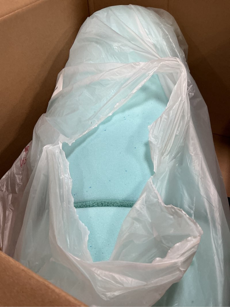 Condition photo showing As Is for ( similar ) best price mattress 2-inch ventilated gel memory foam topper - twin, dorm essentials, blue twin 2 inch
