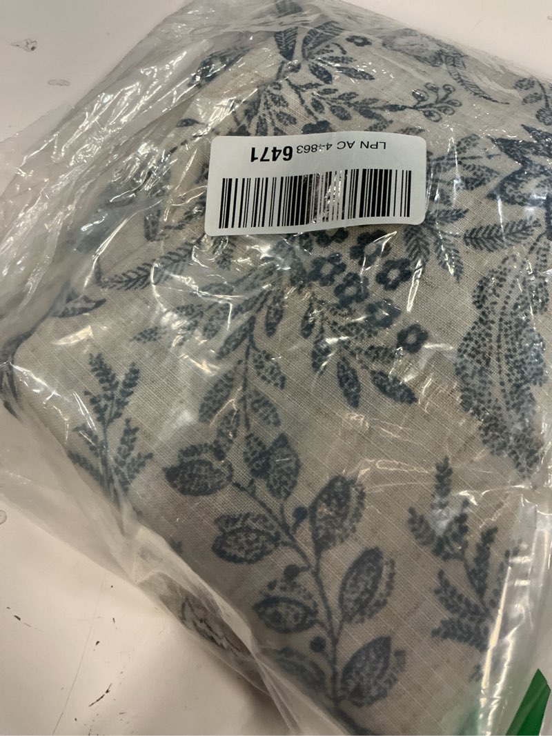 Condition photo showing Good Condition for vangao blue floral linen curtains for living room 84 inches long farmhouse curtains for bedroom vint