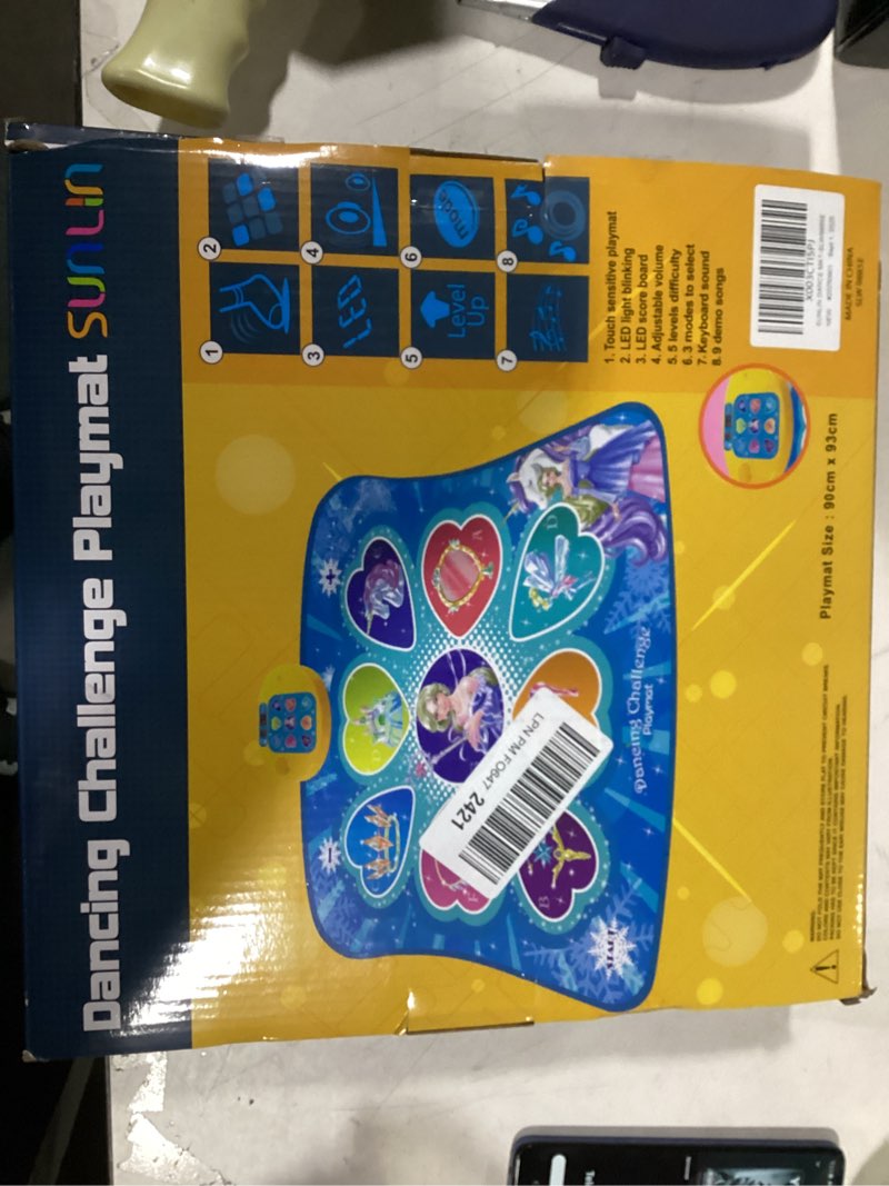 Condition photo showing New/Like New for SUNLIN Dance Mat, Gifts Toys for Girls 3 4 5 6 7 8 Years Old, Frozen Theme Toys, Dance Pad with 7 Game Modes, 5 Challenge Levels, 9 Built-in Music, Birthday Gifts for Kids Ages 3-12
