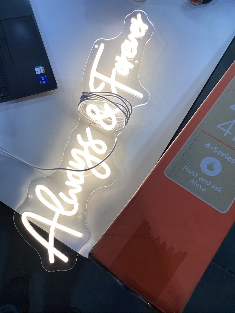 Always And Forever Neon Sign Dimmable with USB Powered, LED Light Sign for Wall Decor, Always & Fore