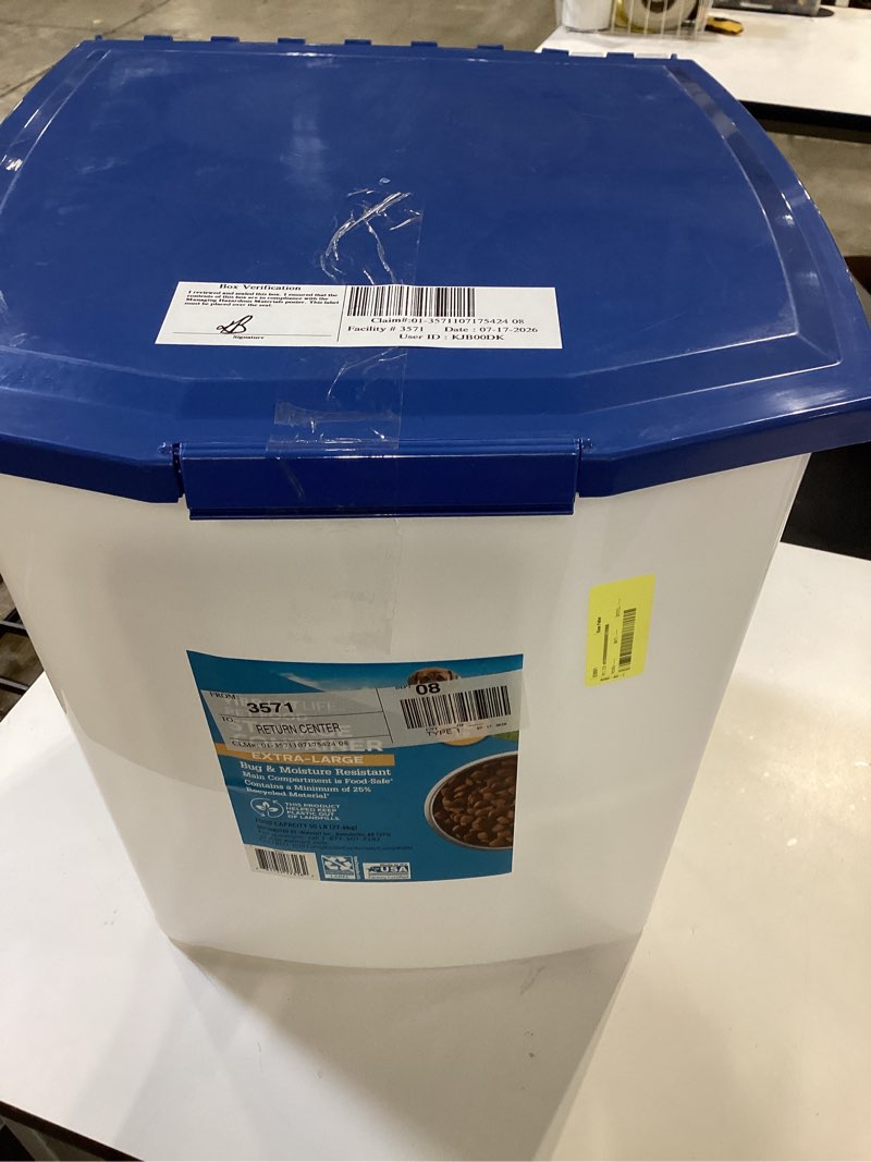 Condition photo showing Good Condition for vibrant life pet food storage container, extra large, 50 lb capacity