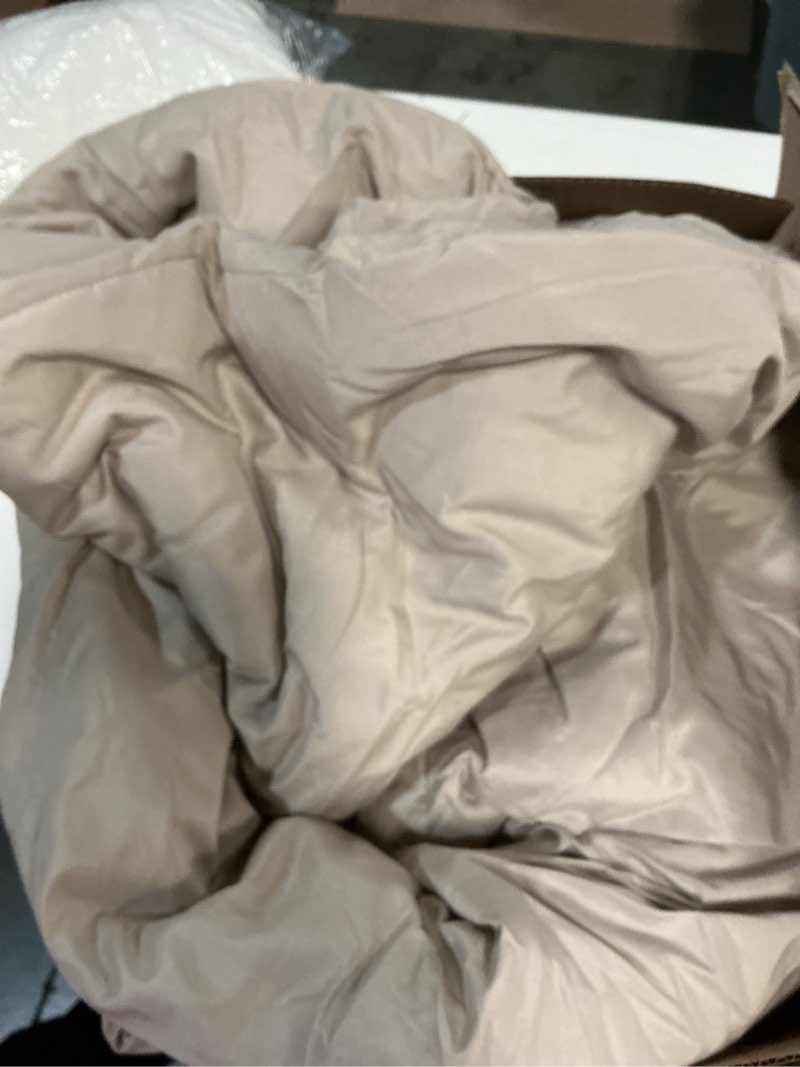 Condition photo showing As Is for ((Similar incomplete))Bedsure Queen Size Comforter Set, Khaki Soft Prewashed Bedding for All Seasons, 3 Pieces GentleSoft™ Warm Down Alternative Bed Set, 1 Lightweight Comforter (90\"x90\") and 2 Pillowcases (20\"x26\") Queen(90\"x90\") 08 - Khaki