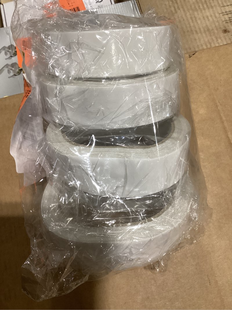 Condition photo showing As Is for amazon basics multi-surface masking tape for labeling, 1.41\" x 60 yards, white, 4 rolls 1.41 inch by 60 yards