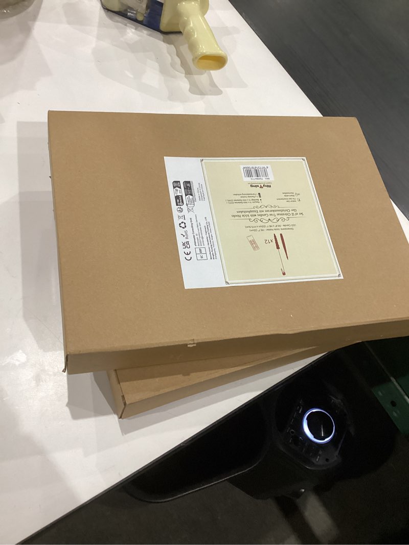 Condition photo showing New/Like New for Rhytsing 12 Pcs Christmas Tree Candles with Crystal Icicle Hooks and Remote, Battery Operated LED Taper Candles with Timer for Christmas Tree and Mantel Garland Decor Christmas LED Candles with Icicle Hooks - 12pcs