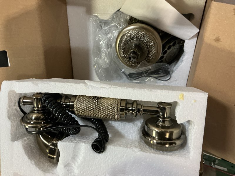 Condition photo showing New/Like New for wichemi vintage phone retro rotary dial phones landline telephone old fashion antique phone old school telephones for home office cafe bar star hotel decor (golden) bronze