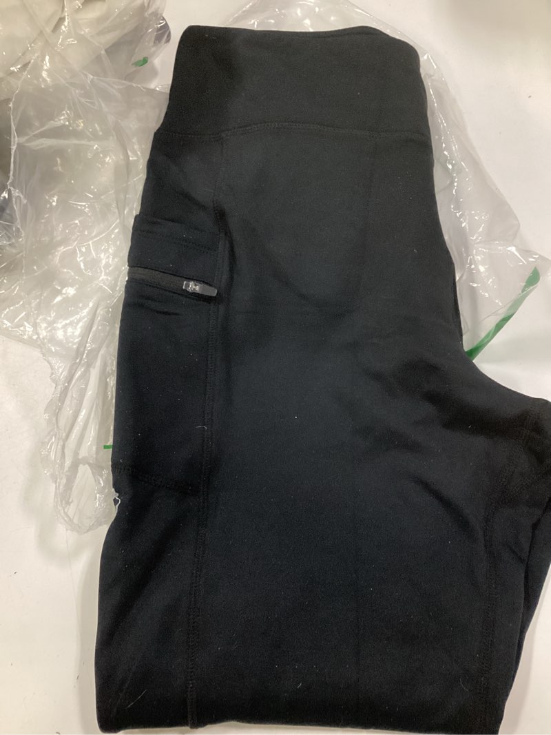Condition photo showing As Is for G Gradual Women's Fleece Lined Winter Leggings with Pockets Water Resistant High Waisted Thermal Warm Pants Running Hiking X-Large Black
