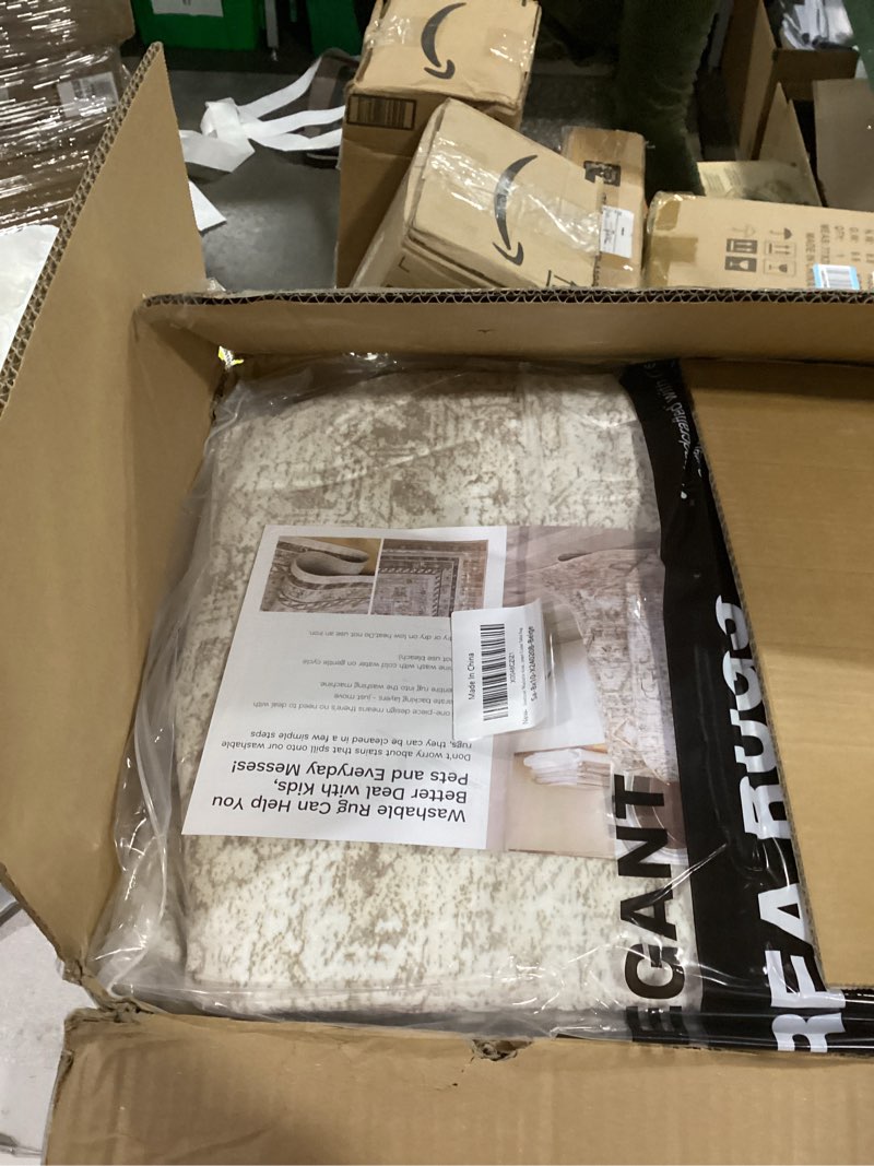 Condition photo showing New/Like New for Washable Area Rug 8x10, Large Soft Rugs for Living Room Vintage Beige Carpet 8x10 Area Rugs for Bedroom Dining Room Non-Slip Stain Resistant Under Table Rug Beige 8' x 10' (Rectangular)