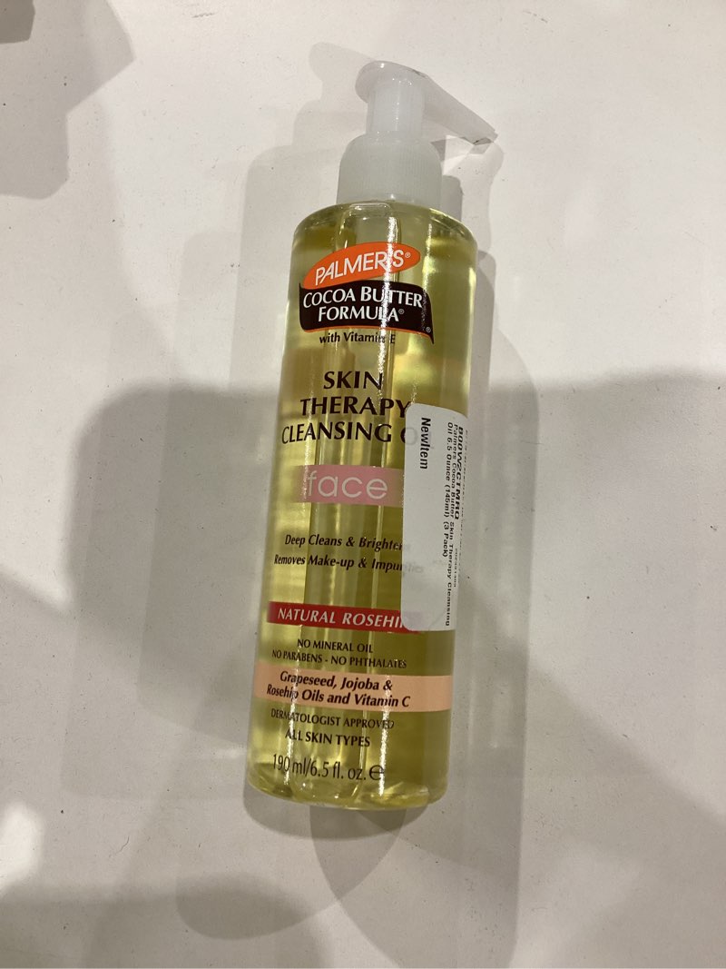 Condition photo showing New/Like New for Palmer's Cocoa Butter Skin Therapy Cleansing Facial Oil, Gentle Makeup Remover for Face, Rosehip Fragrance, 6.5 Ounce