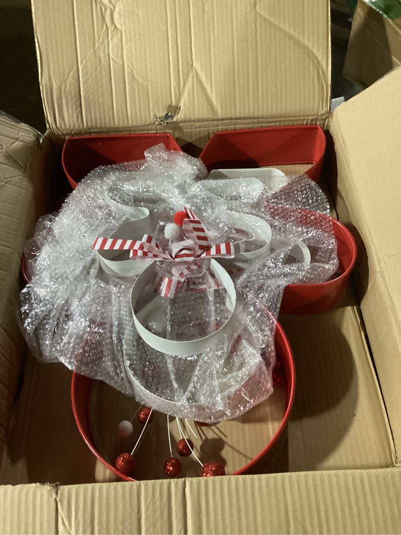 Condition photo showing Good Condition for 3 Pcs 22'' 16'' 11'' Oversized Large Gingerbread Man Outdoor Christmas Decorations Giant Gingerbread Christmas Decorations with Red Stripe Bow for Xmas Holiday Front Door Indoor Outdoor Decor