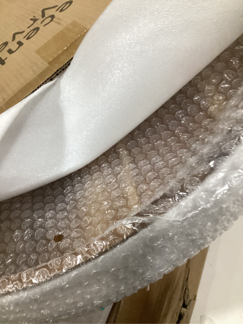 Condition photo showing New/Like New for Extra Large Round Ottoman Coffee Table Tray, 22" Big Kitchen Serving Trays for Huge Ottoman Counter Giant Decorative Organizer, Huge Wood Serveware Tray with Built-in Handle for Big Job 22" Round Tray - Acacia