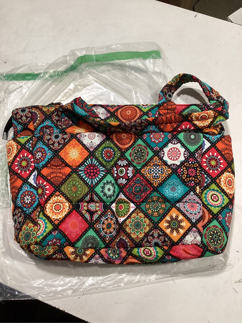 Condition photo showing Good Condition for topdesign puffer tote bag for women, lightweight puffy handbag with compartments, quilted shoulder bag for work, travel, gym yoga medium