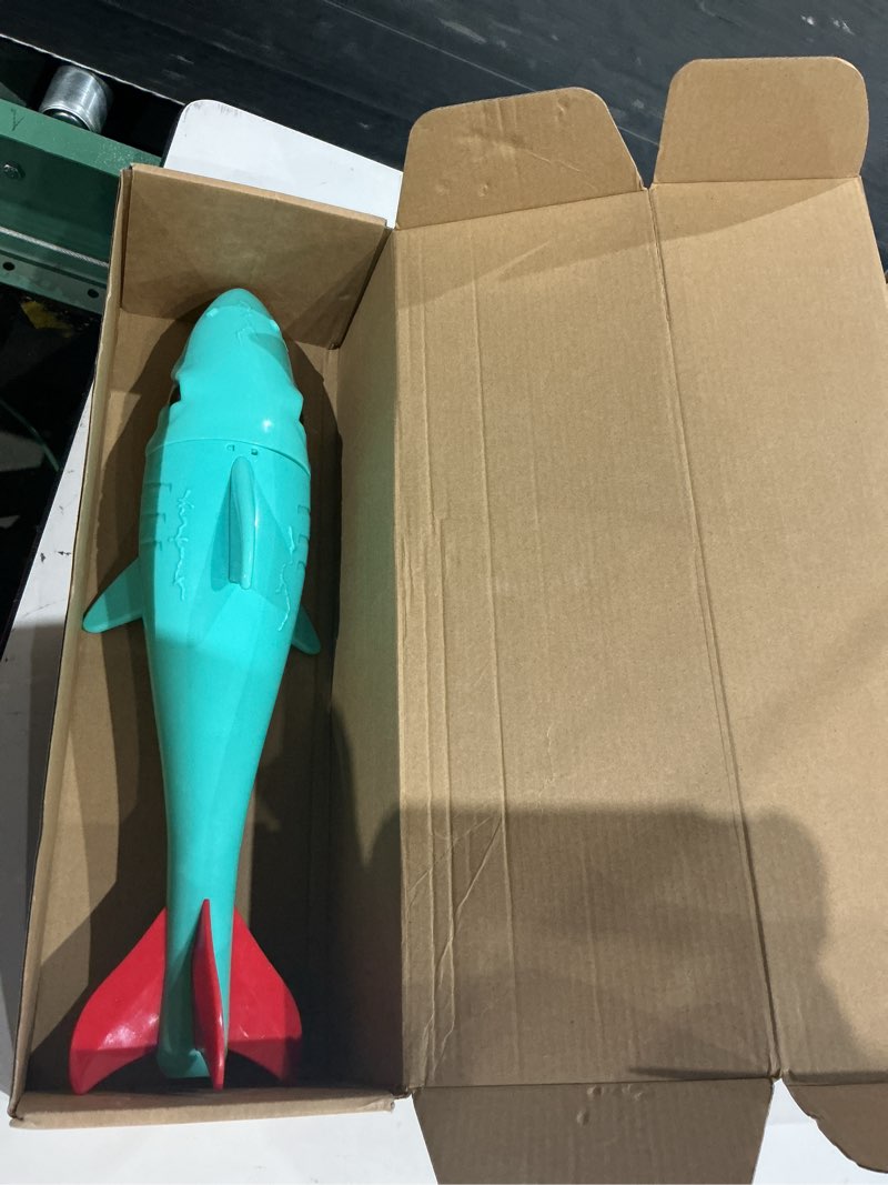 Condition photo showing As Is for 18.5" diving pool toy underwater swimming diving torpedo shark | underwater torpedo large diving toy improve hand-eye coordination,motor skills & competitive games (blue) blue 18.5"