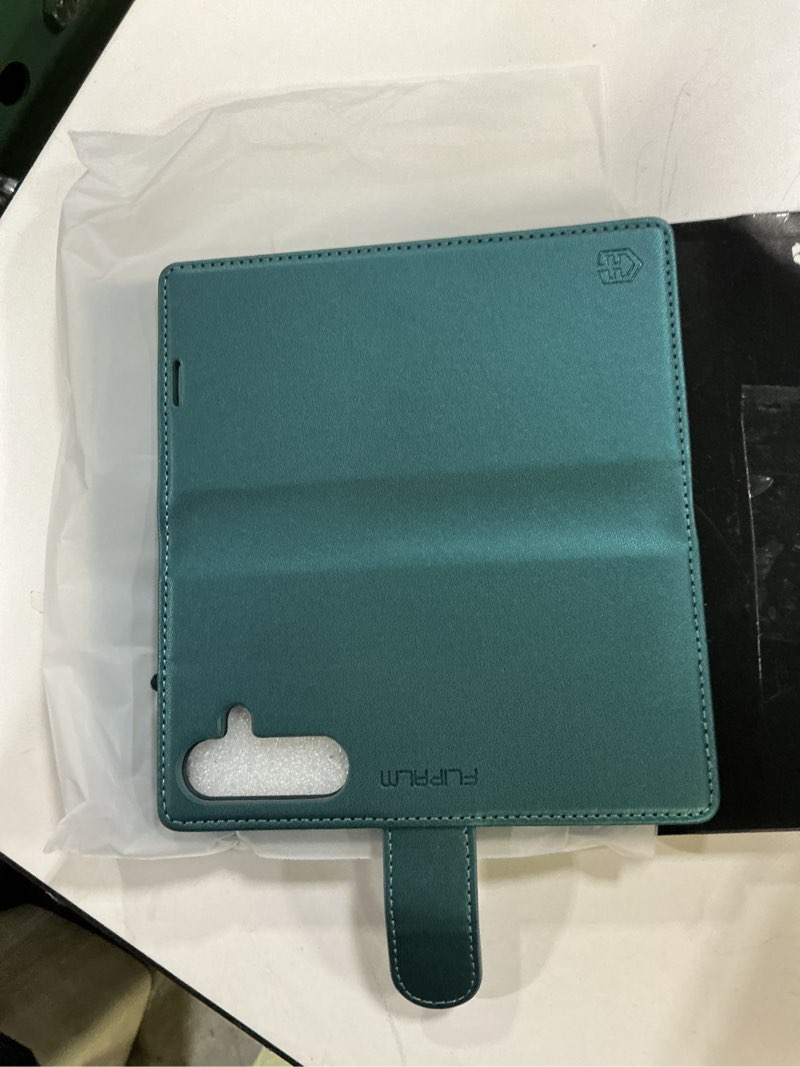 Condition photo showing Good Condition for FLIPALM Wallet Case for Samsung Galaxy S24, RFID Blocking Credit Card Holder, PU Leather Folio Flip Kickstand Protective Shockproof Cover for S24 (Blue-Green, for S24-6.2") for S24 - 6.2" Blue-Green
