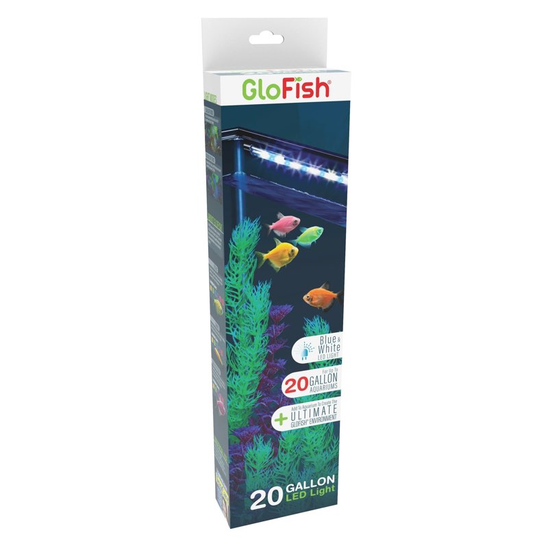 GloFish LED Light 20 Gallons, Blue And White LED Lights, For Aquariums Up To 20 Gallons