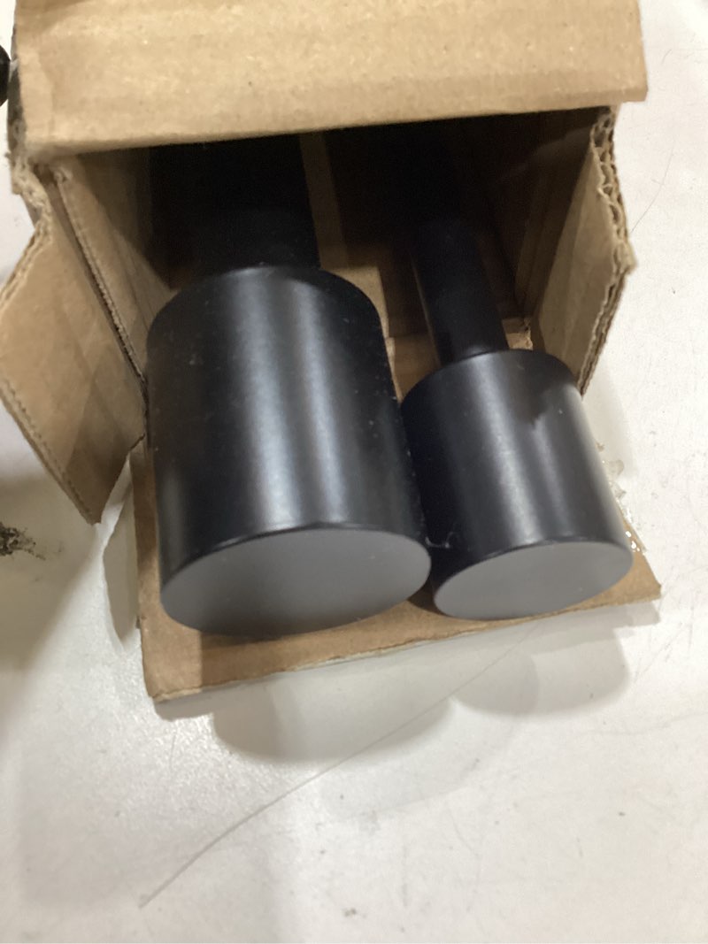 Condition photo showing Good Condition for double curtain rods 28-48 inch, matte black metal, adjustable, telescoping, wall mounted, holds up to 30lb matte black 28-48"