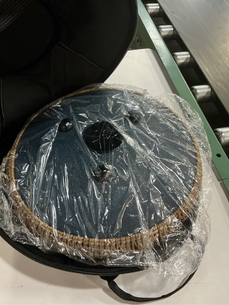 Condition photo showing As Is for Steel Tongue Drum - 14 Inch 15 Note Tongue Drum - Hand Pan Drum with Music Book, Handpan Drums Mallets and Carry Bag, D Major (Navy Blue) 14 inch Navy Blue