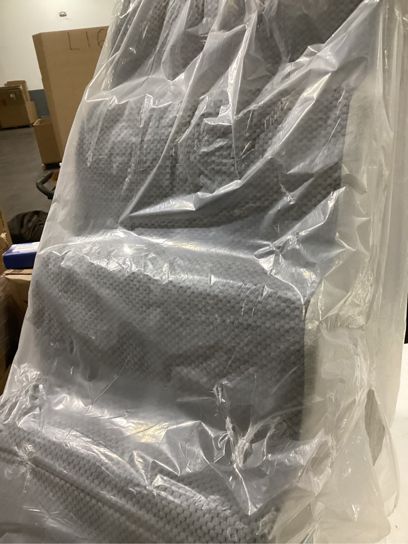 Condition photo showing Good Condition for Dog Stairs Ramp for High Beds Up to 25" H - 5 Step Pet Stairs for Small to Large Dogs, 35D Foam Dog Steps for Couch with Non-Slip Bottom Grey 5-Step ( 15.7x33x22.8 ) Fleece-Grey
